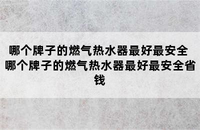 哪个牌子的燃气热水器最好最安全 哪个牌子的燃气热水器最好最安全省钱